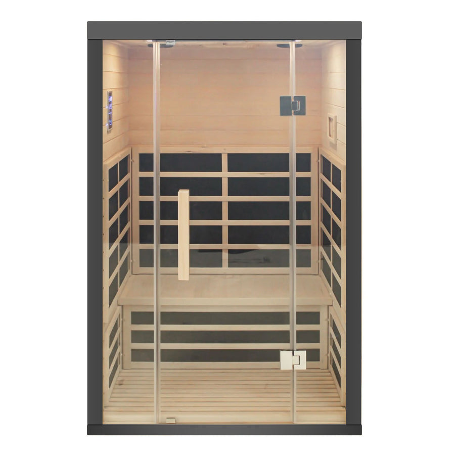 2 Person Indoor Infra-red Sauna - Black - Outdoor Living