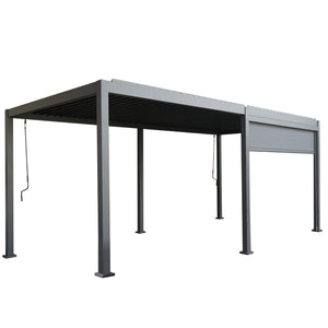 Heavy-Duty Aluminium Pergola with Louvred Roof - 6x3m