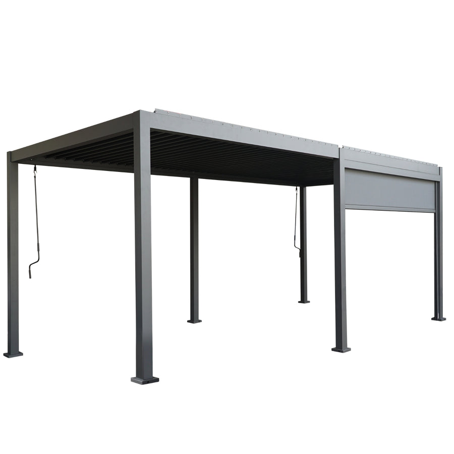 Heavy-Duty Aluminium Pergola with Louvred Roof - 6x3m