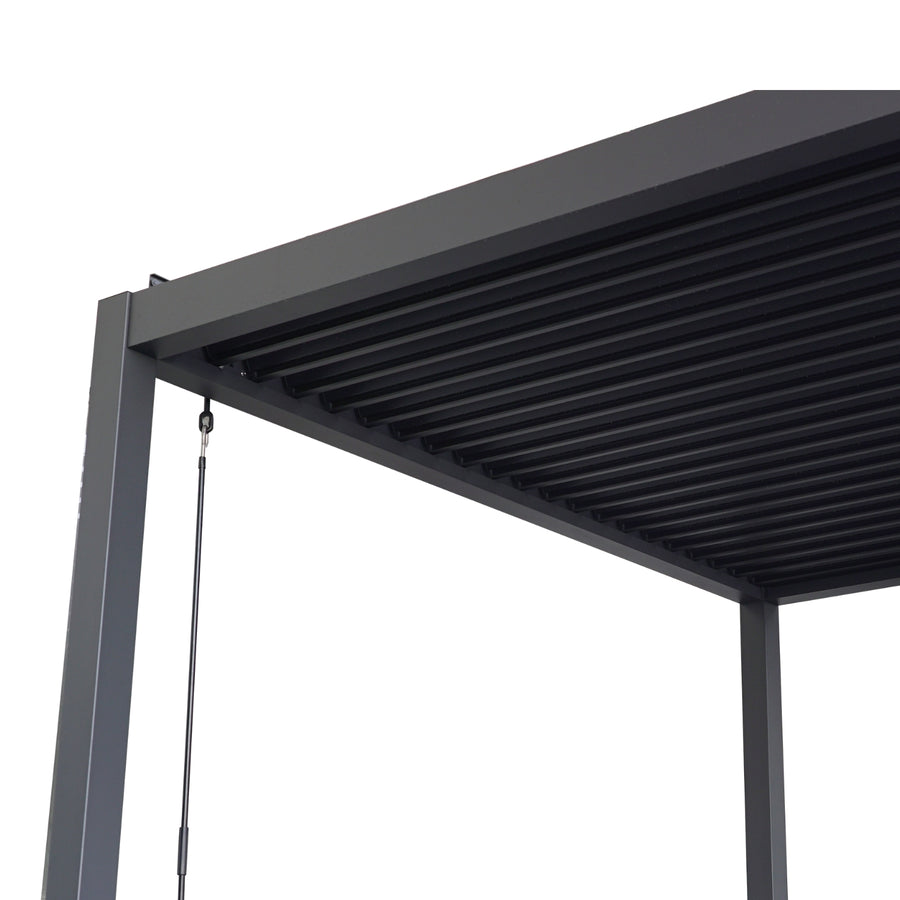 Heavy-Duty Aluminium Pergola with Louvred Roof - 6x3m