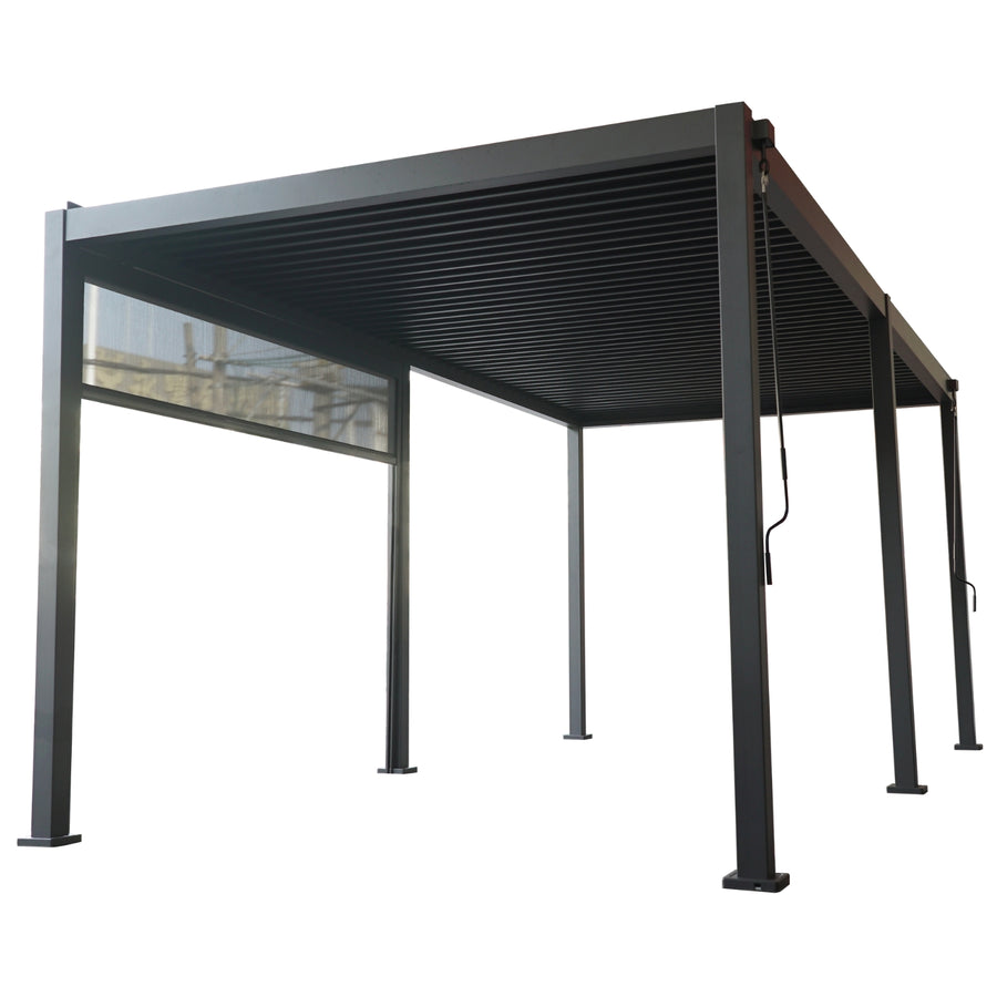 Heavy-Duty Aluminium Pergola with Louvred Roof - 6x3m