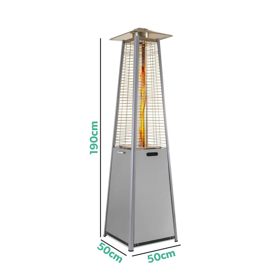 Outdoor Pyramid Flame Tower Gas Patio Heater - Stainless Steel